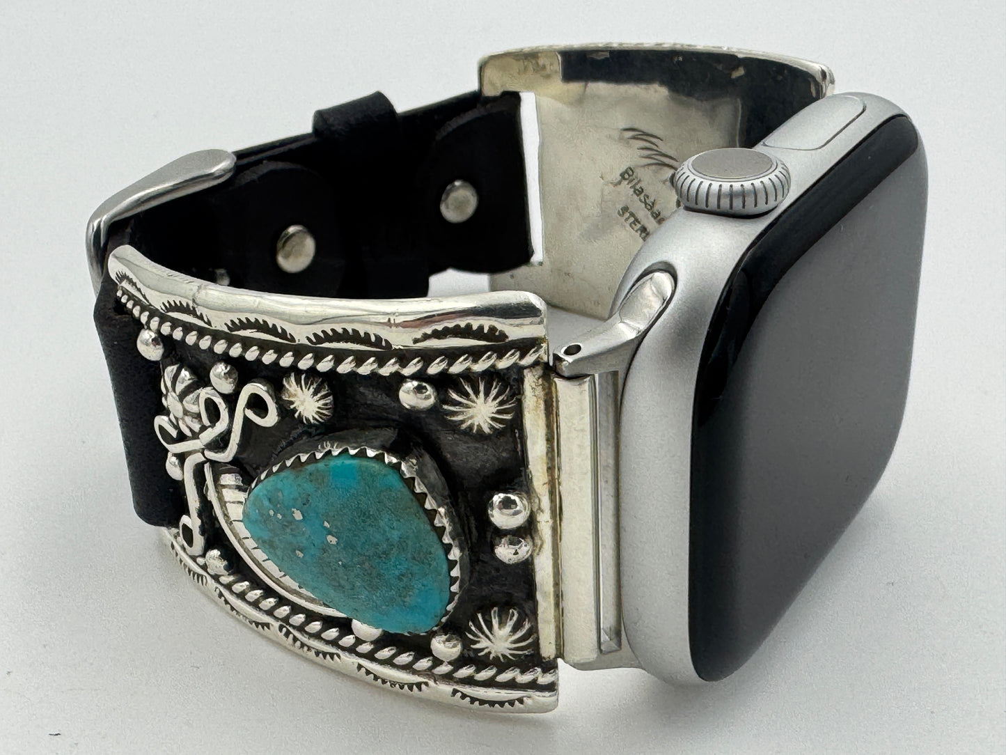 Nelson Morgan 38/40/41mm Ultra Sterling Silver and Campitos Turquoise #69