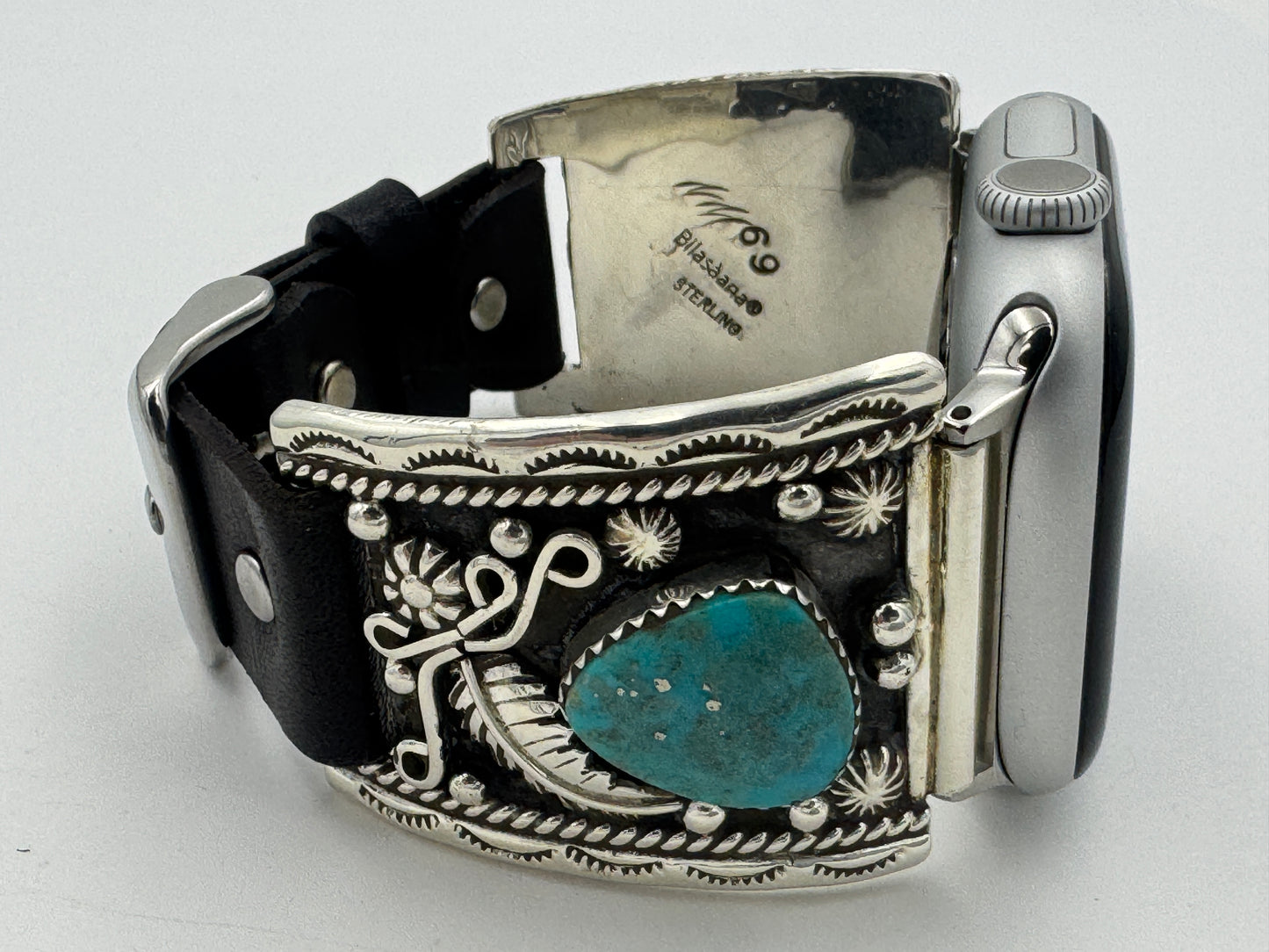Nelson Morgan 38/40/41mm Ultra Sterling Silver and Campitos Turquoise #69