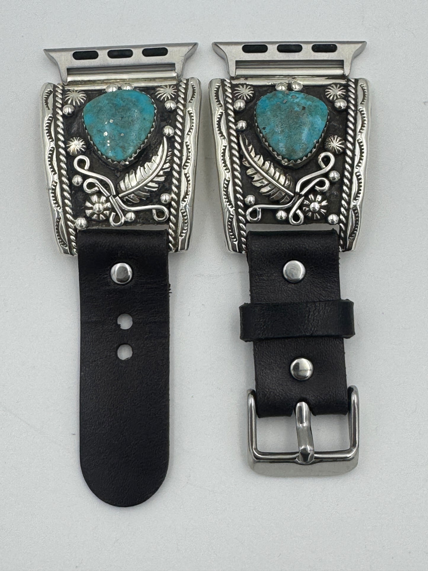 Nelson Morgan 38/40/41mm Ultra Sterling Silver and Campitos Turquoise #69