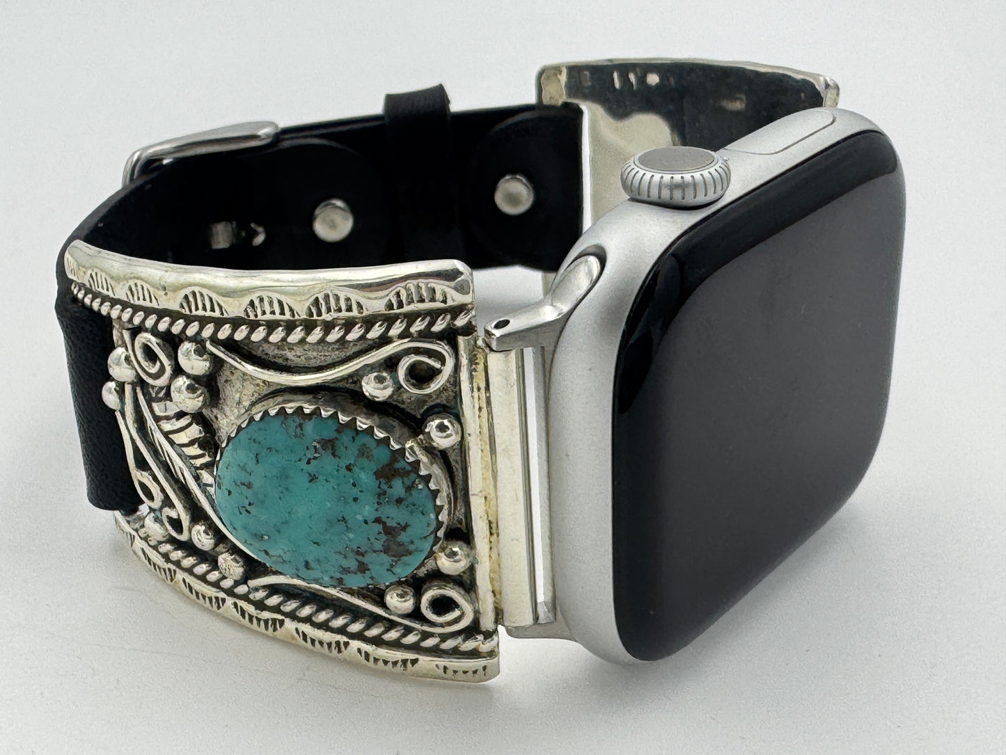 Nelson Morgan 38/40/41mm Ultra Sterling Silver and Campitos Turquoise #67