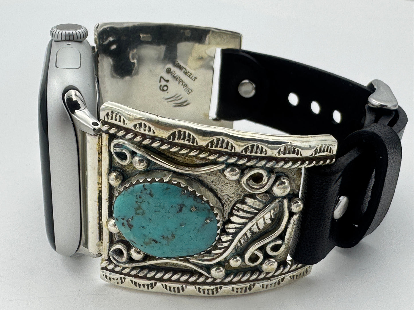 Nelson Morgan 38/40/41mm Ultra Sterling Silver and Campitos Turquoise #67