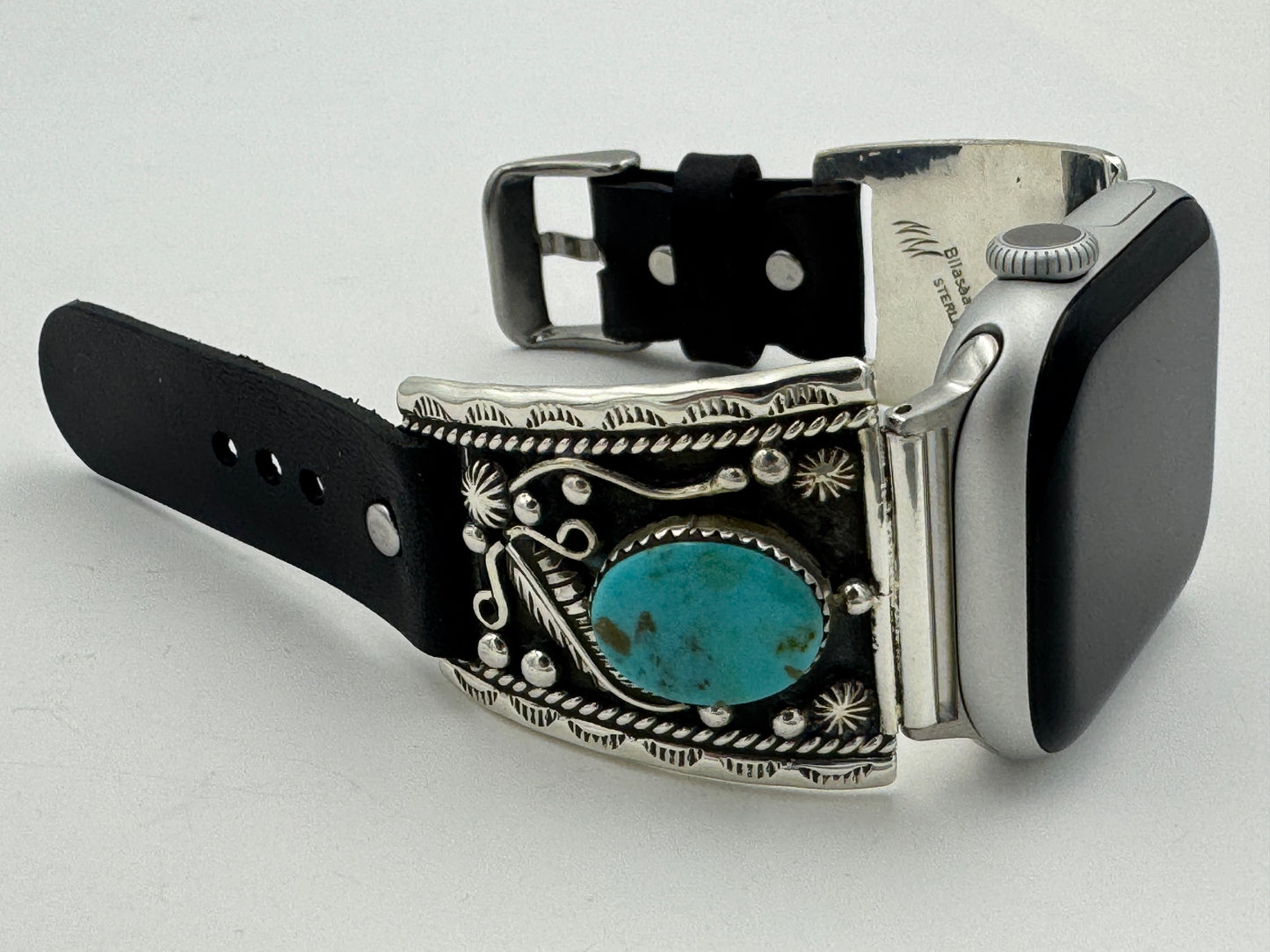 Nelson Morgan 38/40/41mm Ultra Sterling Silver and Kingman Turquoise #68