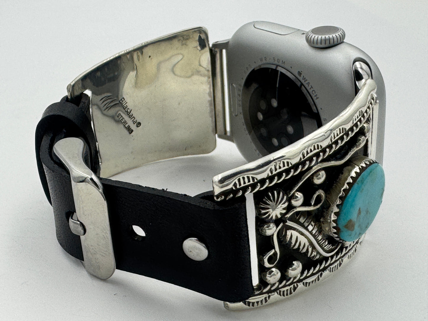 Nelson Morgan 38/40/41mm Ultra Sterling Silver and Kingman Turquoise #68