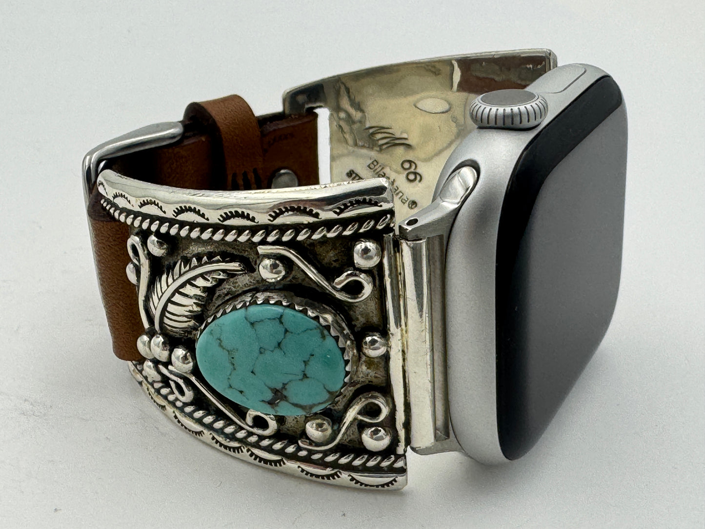 Nelson Morgan 38/40/41mm Ultra Sterling Silver and Campitos Turquoise #66