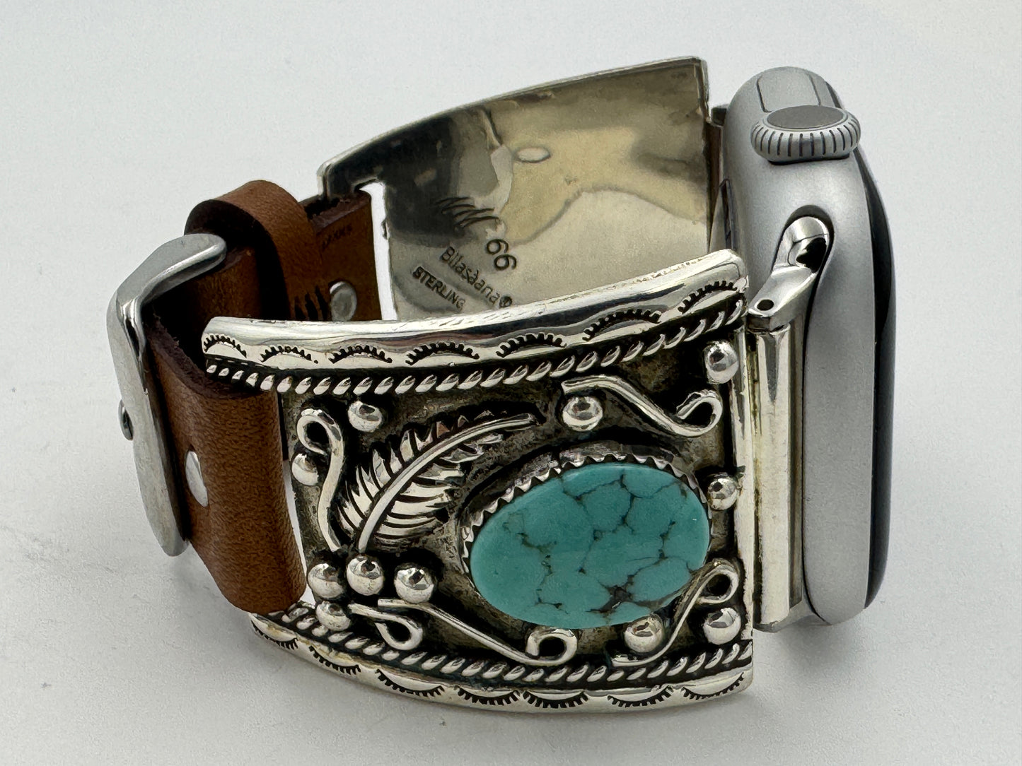 Nelson Morgan 38/40/41mm Ultra Sterling Silver and Campitos Turquoise #66