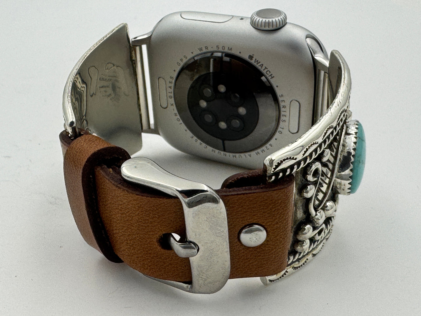 Nelson Morgan 38/40/41mm Ultra Sterling Silver and Campitos Turquoise #66