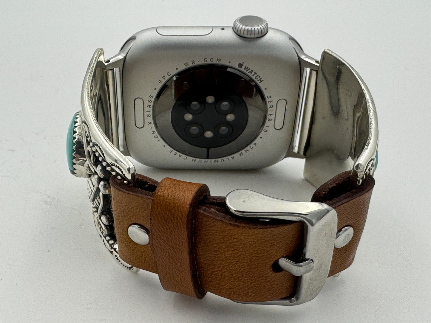 Nelson Morgan 38/40/41mm Ultra Sterling Silver and Campitos Turquoise #66