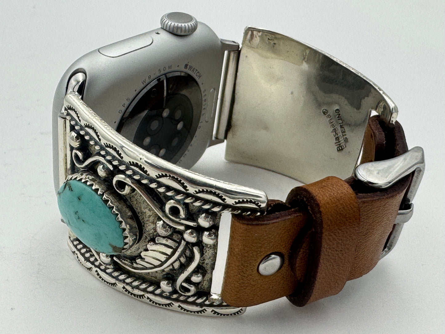 Nelson Morgan 38/40/41mm Ultra Sterling Silver and Campitos Turquoise #66