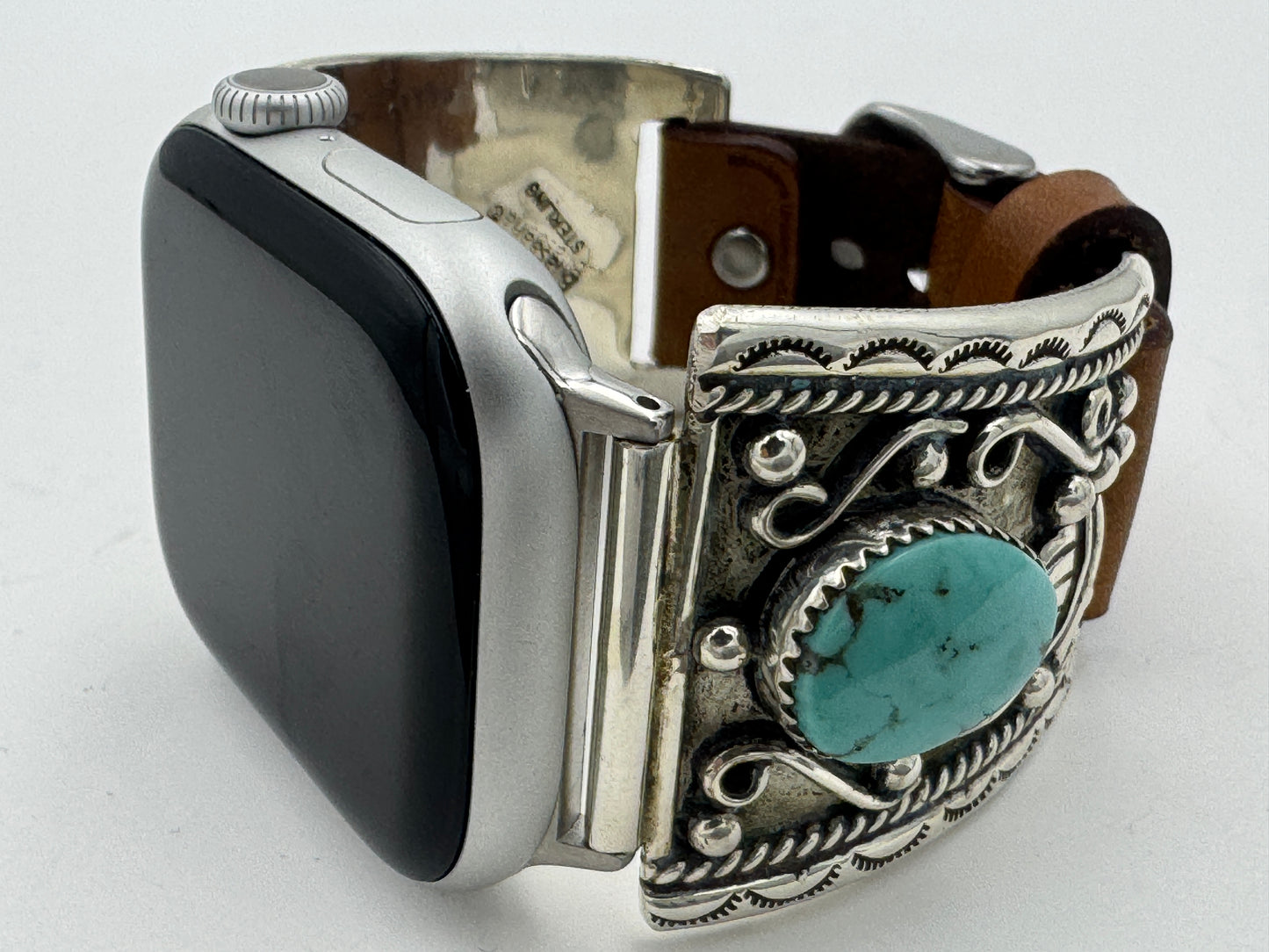 Nelson Morgan 38/40/41mm Ultra Sterling Silver and Campitos Turquoise #66
