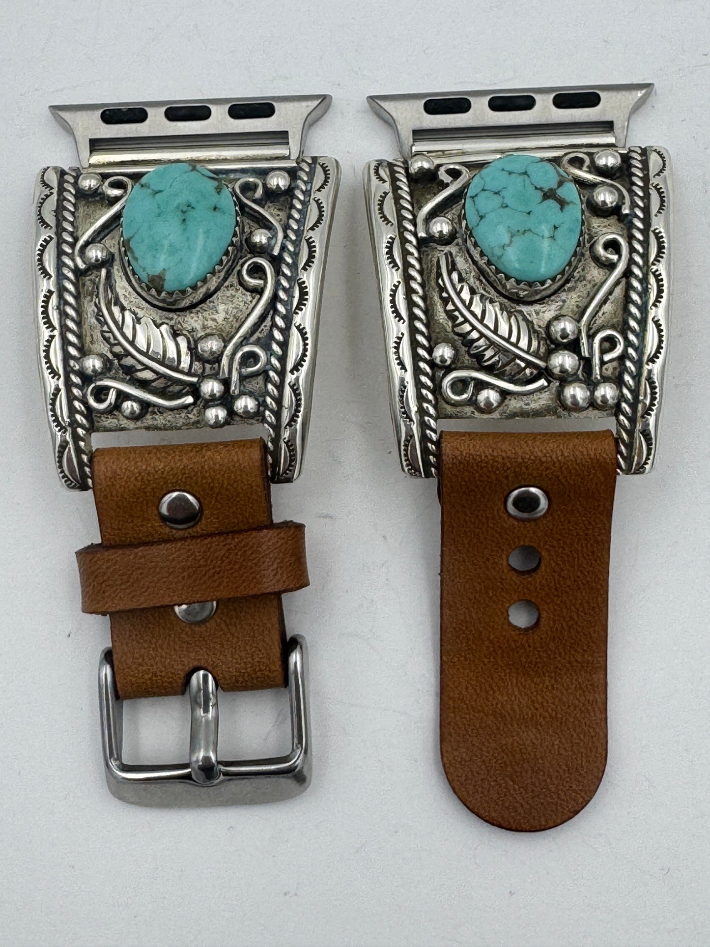 Nelson Morgan 38/40/41mm Ultra Sterling Silver and Campitos Turquoise #66