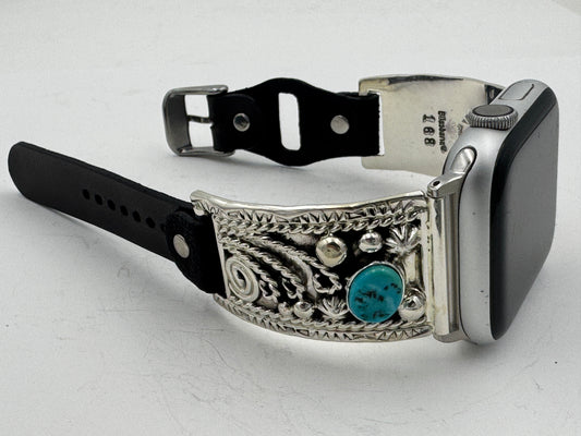 Ronnie Spencer 42/44/45mm Sterling Silver and Turquoise Unisex #168