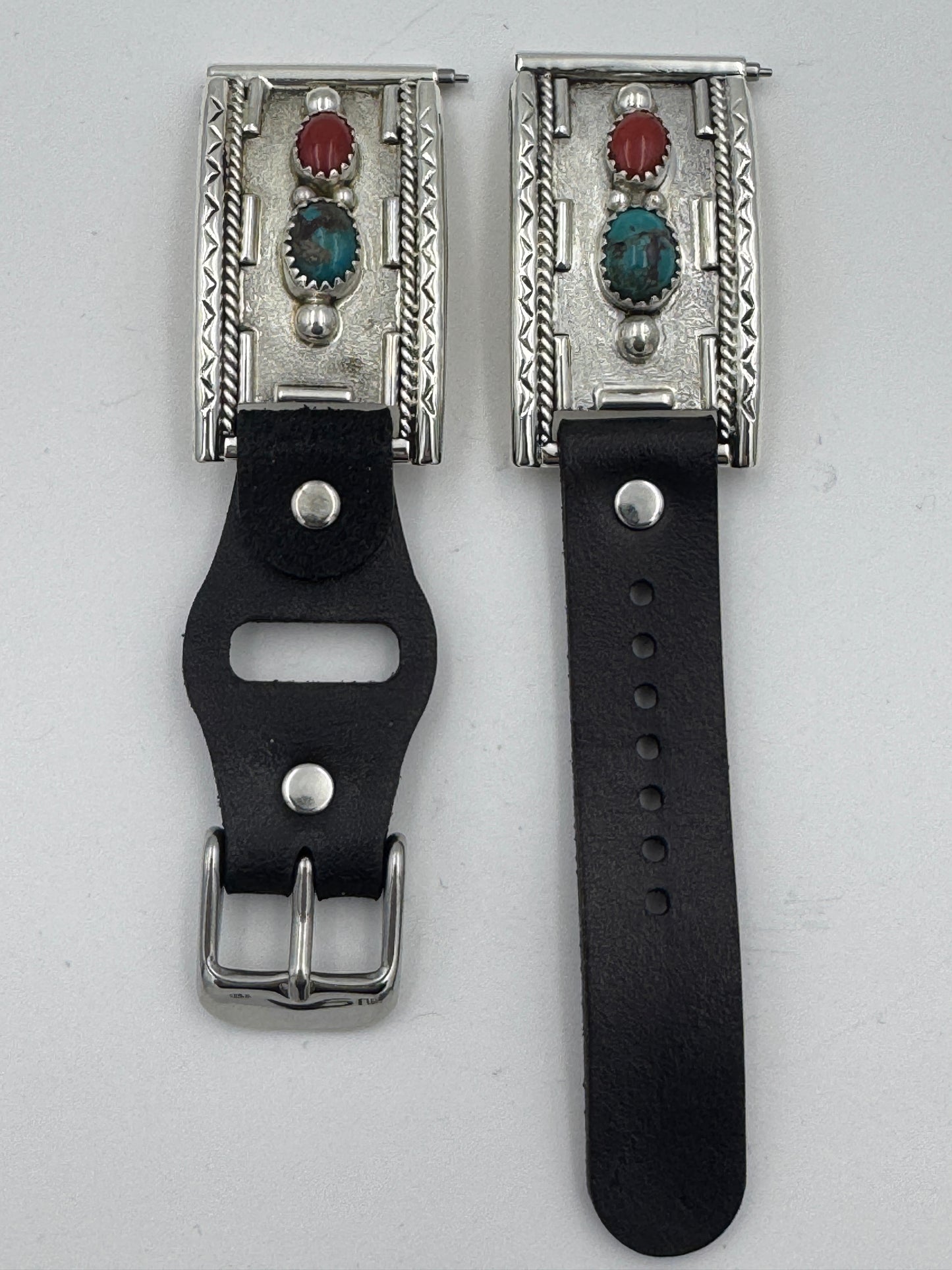 Nelson Morgan 45mm Samsung Galaxy Sterling Silver Turquoise and Coral #31