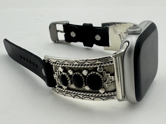 Nelson Morgan 38/40/41mm Unisex Sterling Silver Black Onyx #73