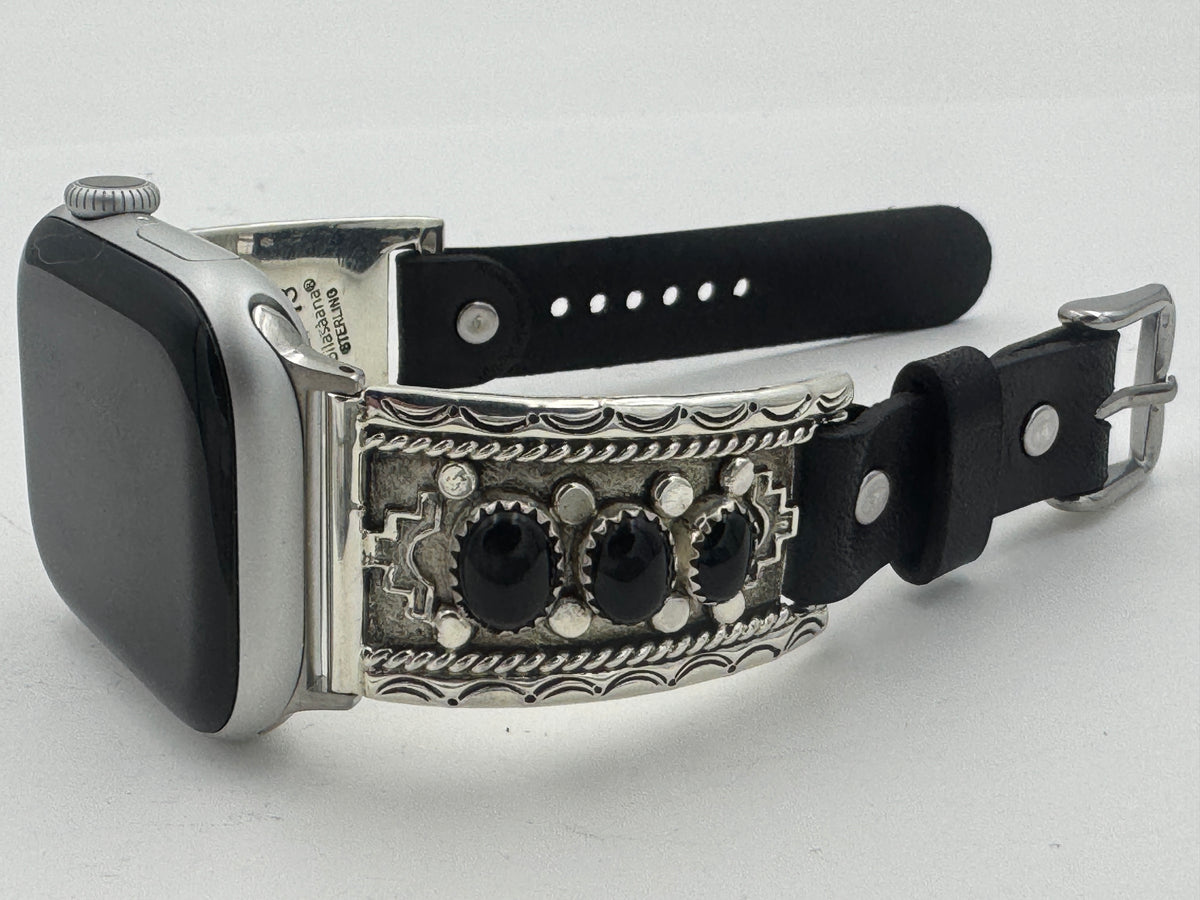 Nelson Morgan 38/40/41mm Unisex Sterling Silver Black Onyx #73