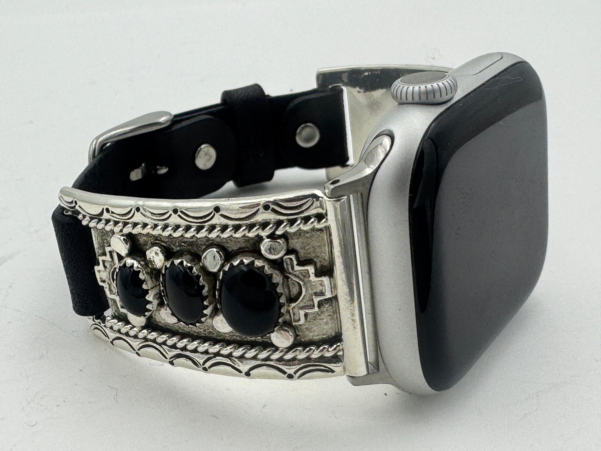 Nelson Morgan 38/40/41mm Unisex Sterling Silver Black Onyx #73