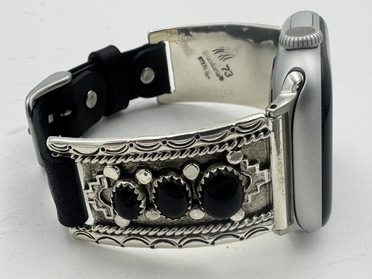 Nelson Morgan 38/40/41mm Unisex Sterling Silver Black Onyx #73