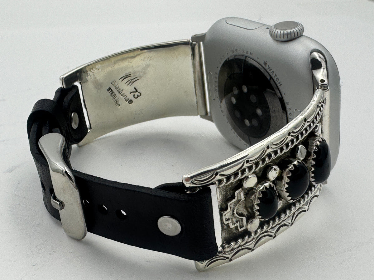 Nelson Morgan 38/40/41mm Unisex Sterling Silver Black Onyx #73