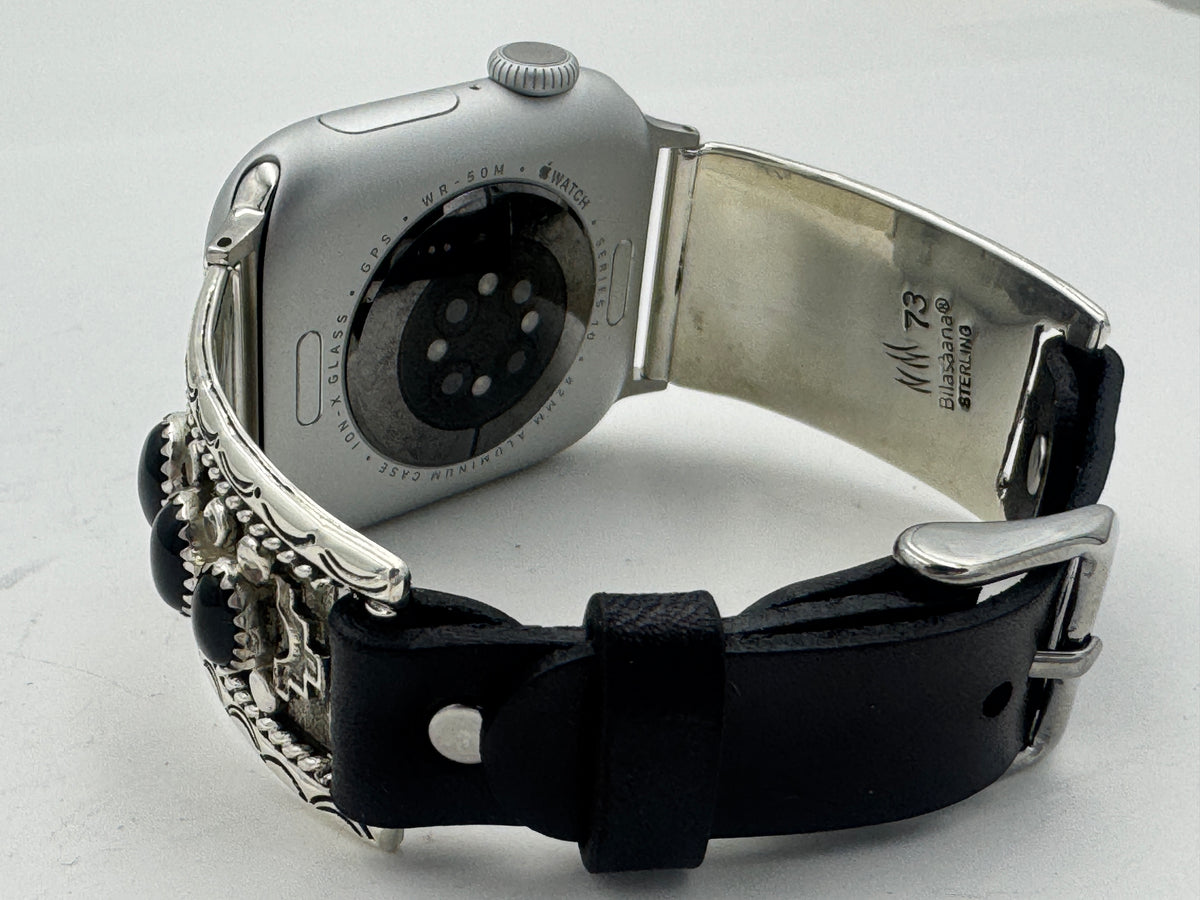 Nelson Morgan 38/40/41mm Unisex Sterling Silver Black Onyx #73