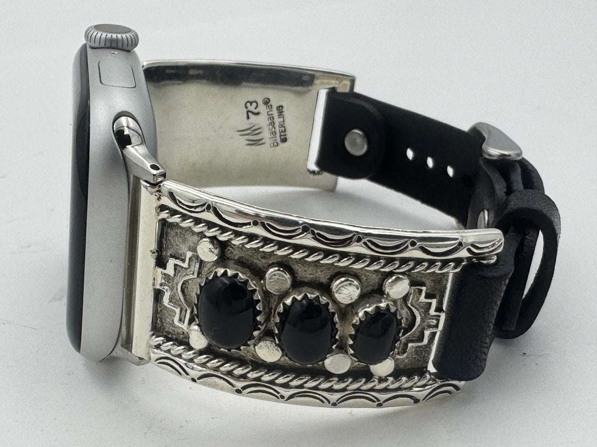 Nelson Morgan 38/40/41mm Unisex Sterling Silver Black Onyx #73