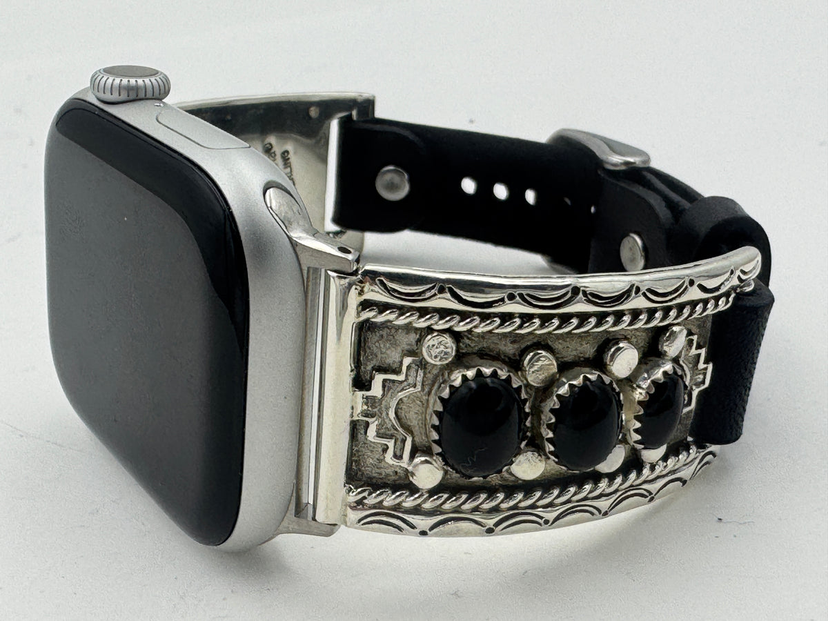 Nelson Morgan 38/40/41mm Unisex Sterling Silver Black Onyx #73