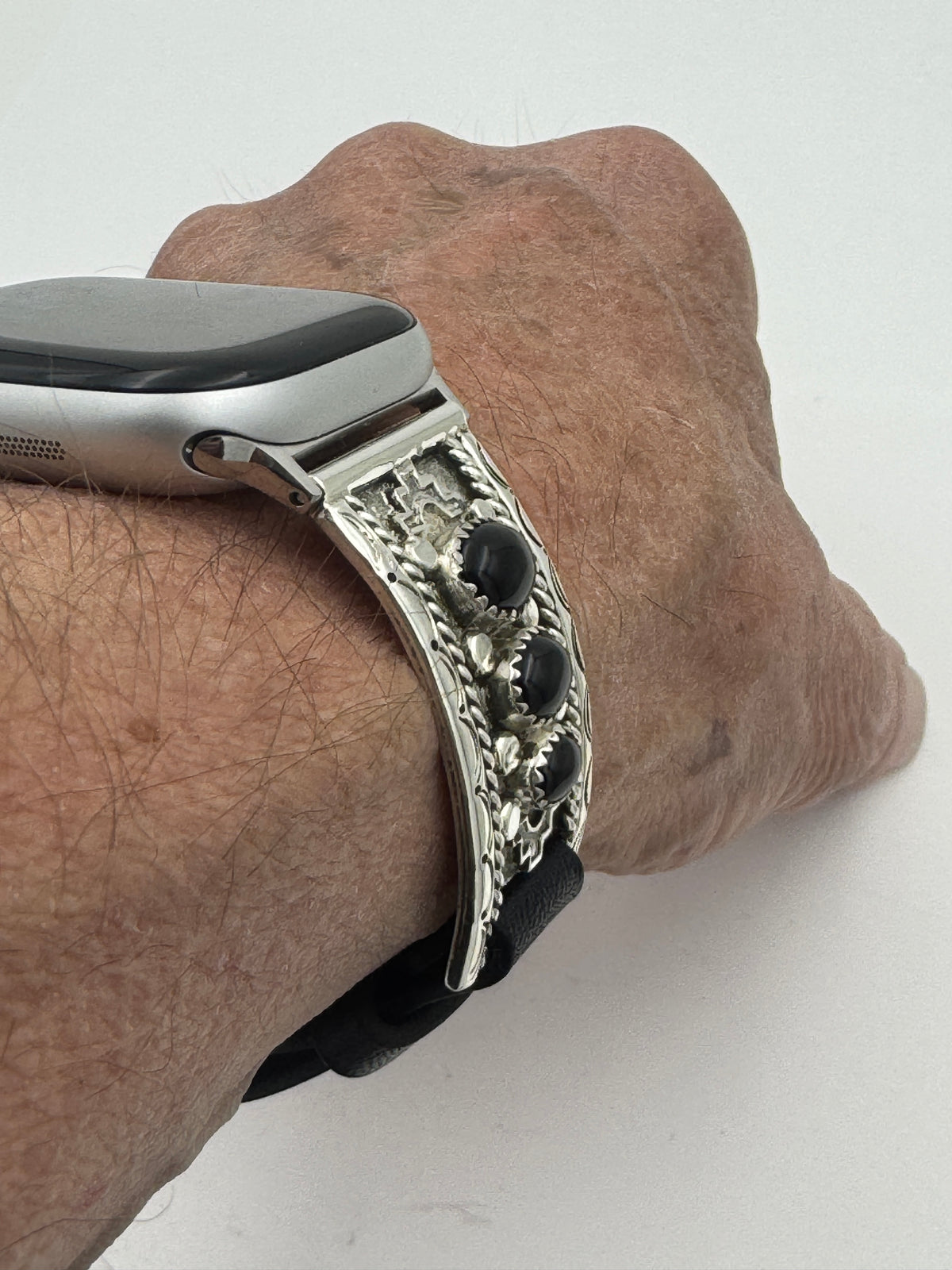 Nelson Morgan 38/40/41mm Unisex Sterling Silver Black Onyx #73