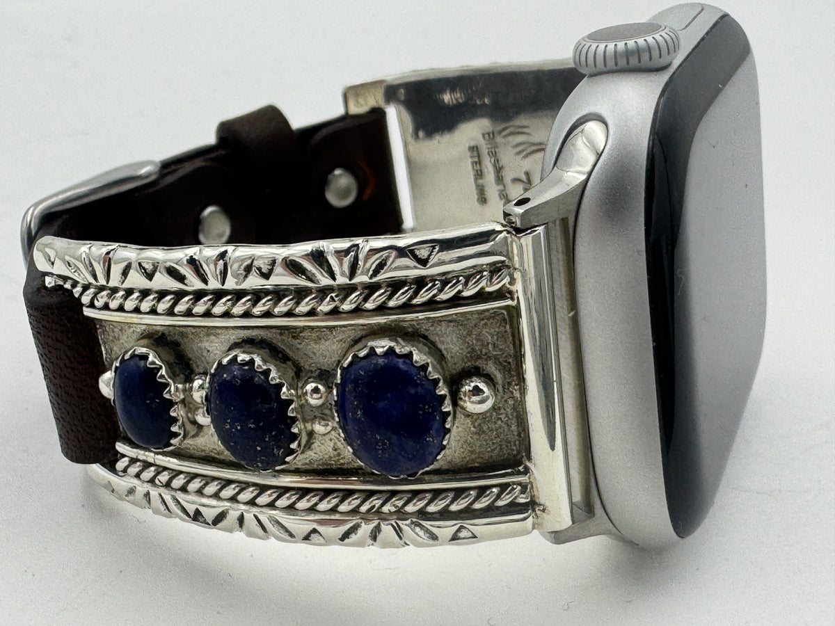 Nelson Morgan 38/40/41mm Unisex Sterling Silver Lapis #74