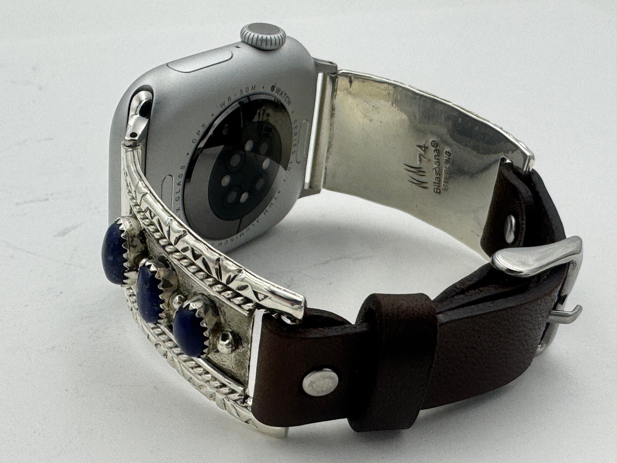 Nelson Morgan 38/40/41mm Unisex Sterling Silver Lapis #74