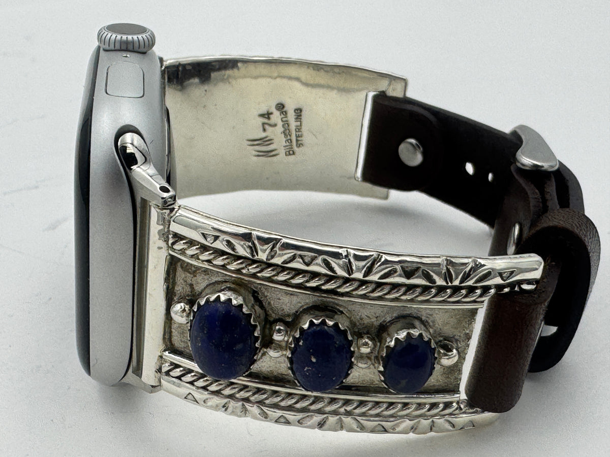 Nelson Morgan 38/40/41mm Unisex Sterling Silver Lapis #74