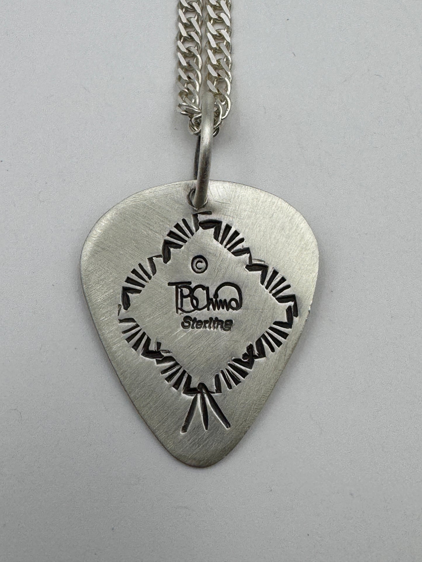 Tony Chino Guitar Pick Pendant Necklace Cannabis Leaf #0004