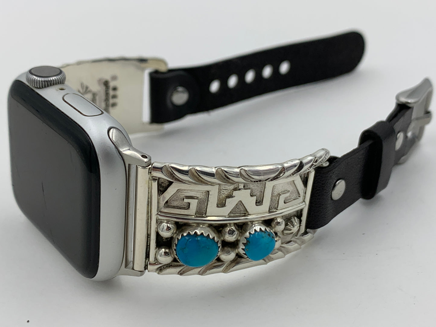 Ronnie Spencer 38/40/41mm Unisex Sterling Silver and 2 Stone Turquoise #114