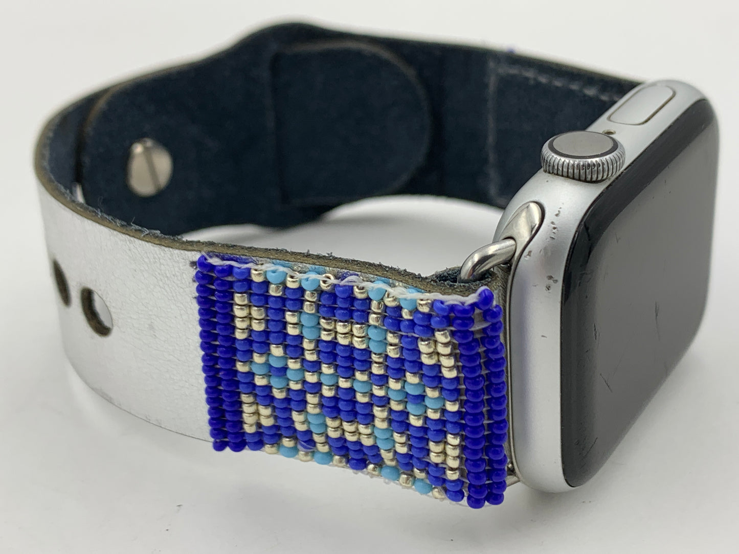 Ronnie Werito 38/40/41mm M/L Beaded Laser cut Leather Apple Watch Band #3