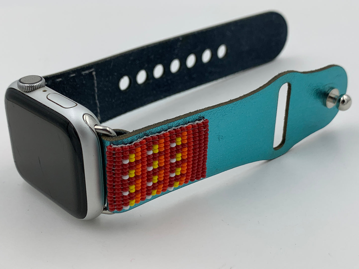 Ronnie Werito 38/40/41mm M/L Beaded Laser cut Leather Apple Watch Band #1