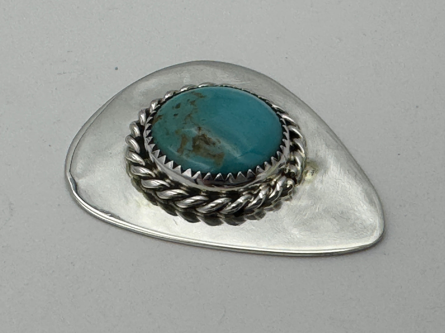 Ronnie Spencer Sterling Silver and Turquoise Guitar Pick #6