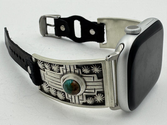 Tony Chino 42/44/45mm Unisex Sterling Silver Zia Turquoise #47