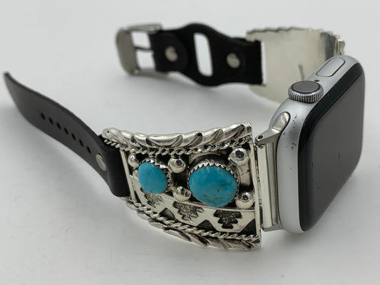 Ronnie Spencer 38/40/41mm Trapezoid Sterling Silver and Turquoise #132