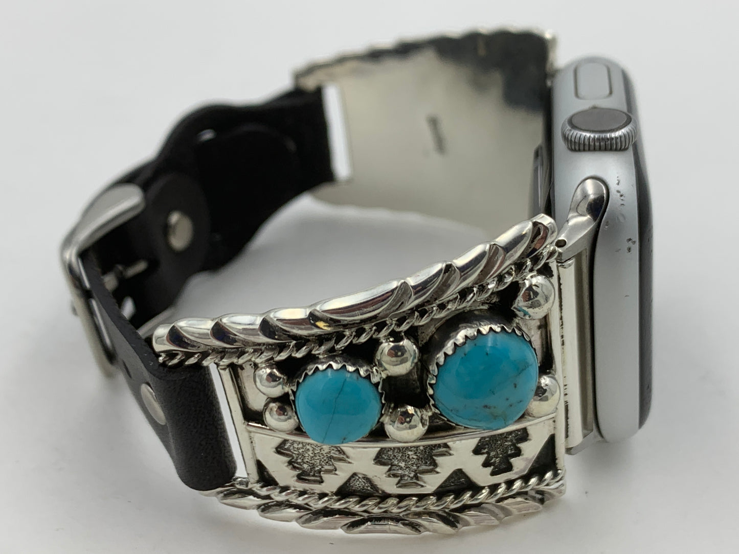 Ronnie Spencer 38/40/41mm Trapezoid Sterling Silver and Turquoise #132