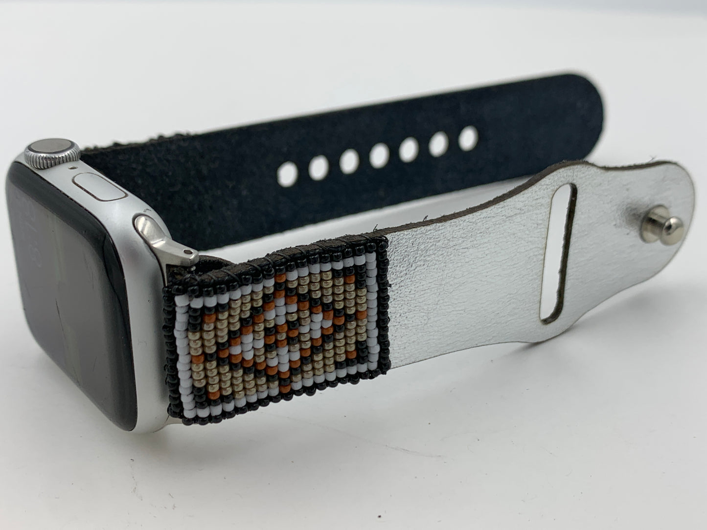 Dwight Nathaniel Beaded Laser cut Leather Apple Watch Band 38/40/41mm #17