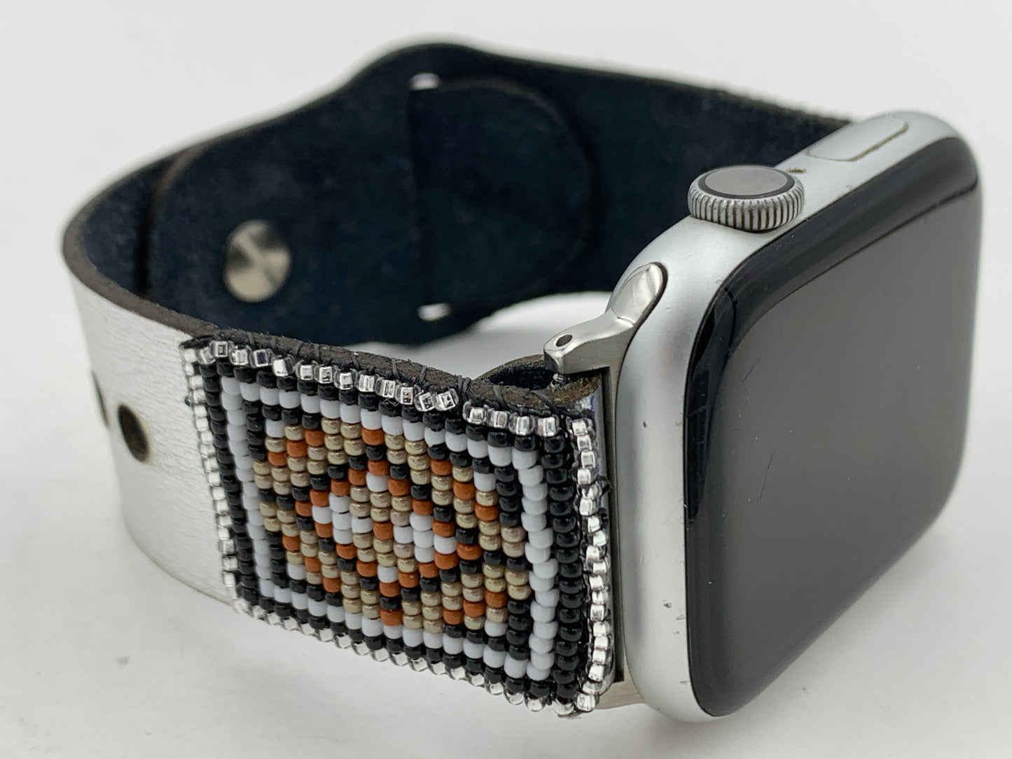 Dwight Nathaniel Beaded Laser cut Leather Apple Watch Band 42/44/45mm #18