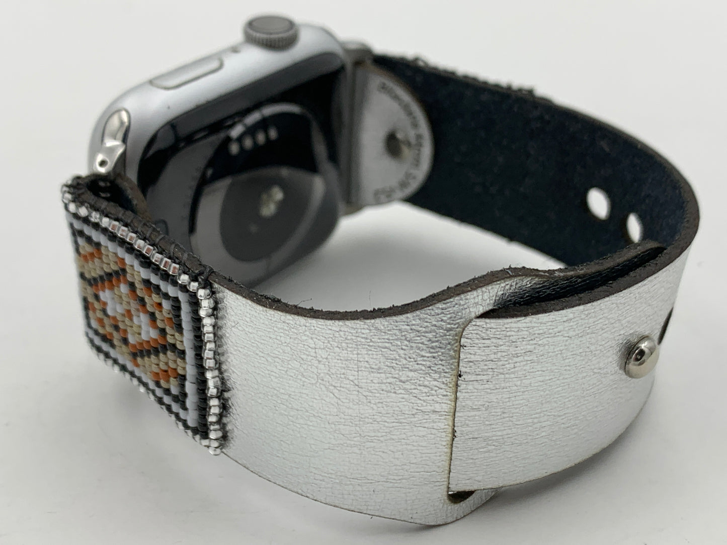 Dwight Nathaniel Beaded Laser cut Leather Apple Watch Band 42/44/45mm #18