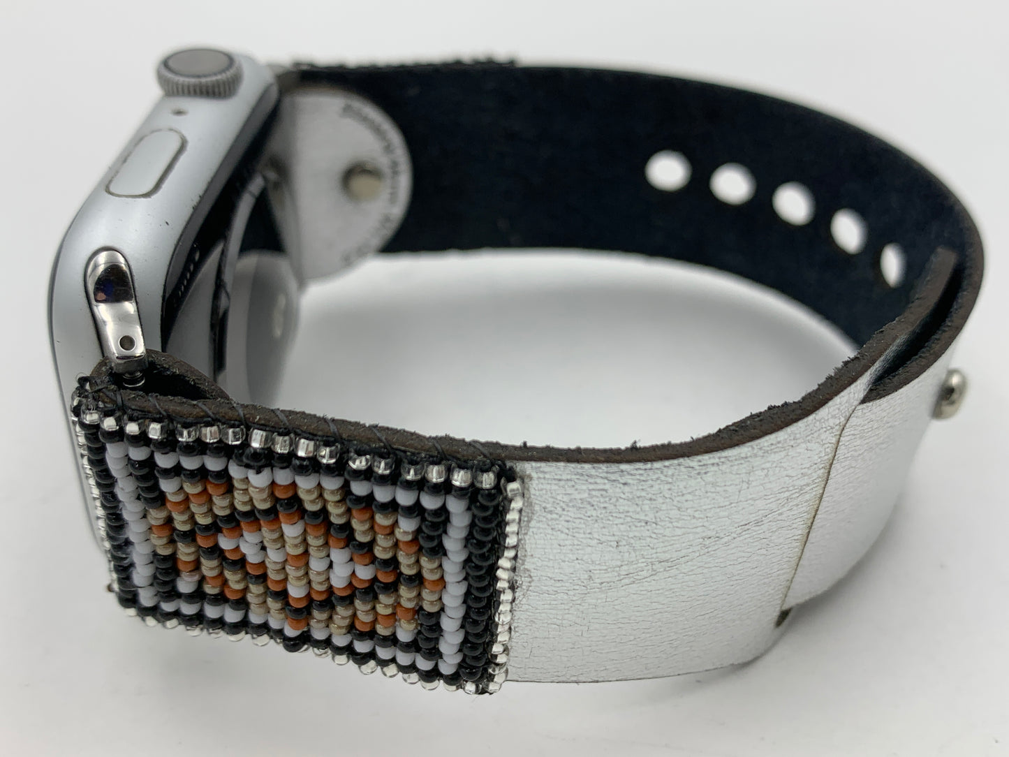 Dwight Nathaniel Beaded Laser cut Leather Apple Watch Band 42/44/45mm #19