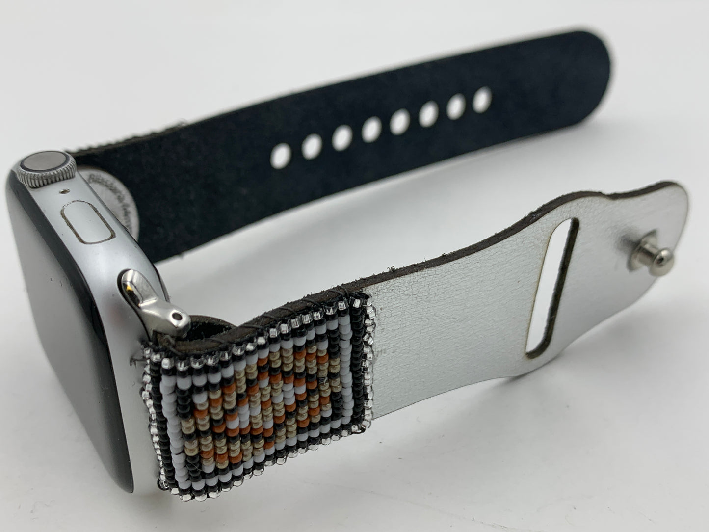 Dwight Nathaniel Beaded Laser cut Leather Apple Watch Band 42/44/45mm #20