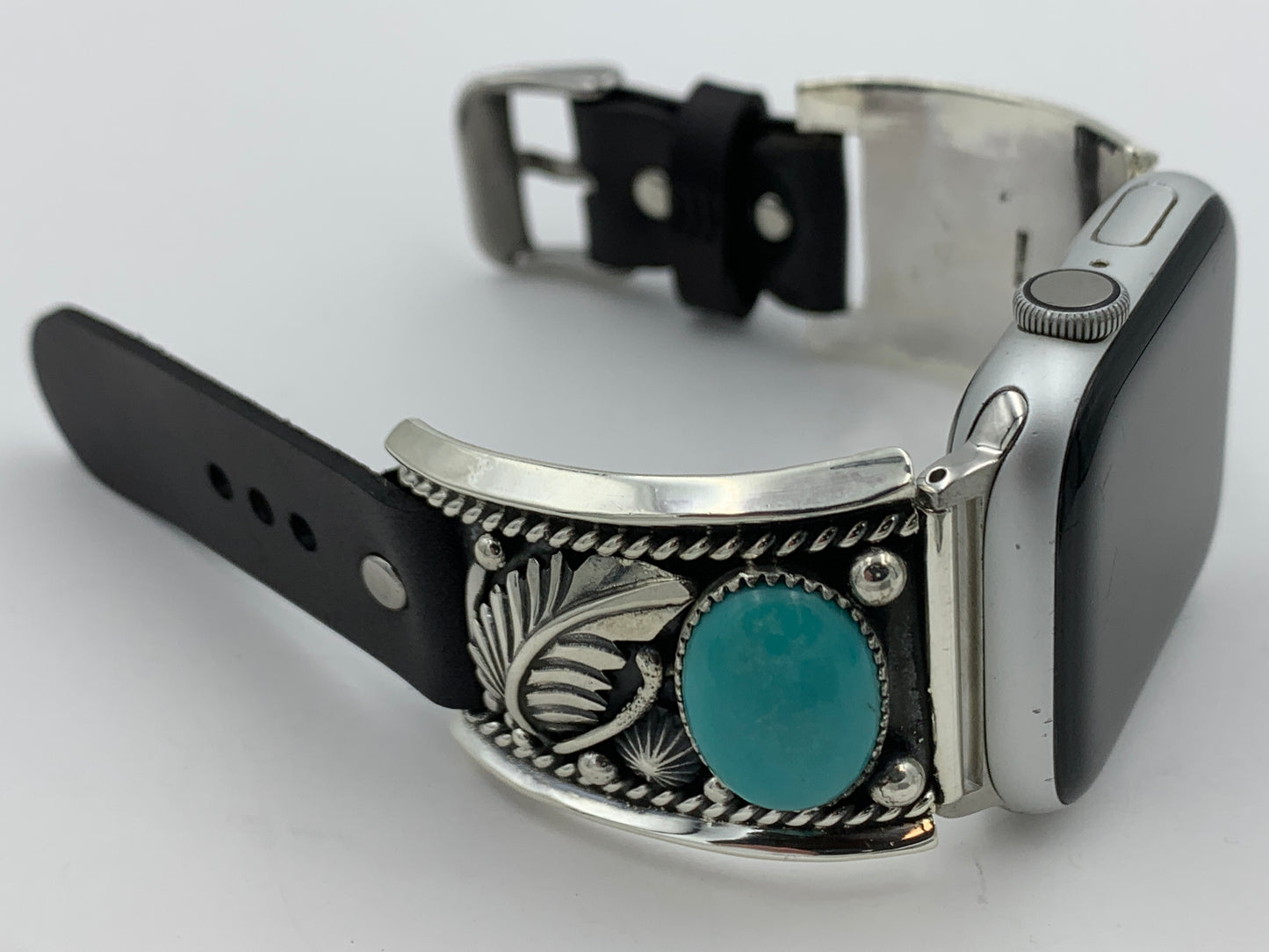 Jeanette Dale 42/44/45mm Trapezoid Turquoise and Silver Twisted wire Ultra #124