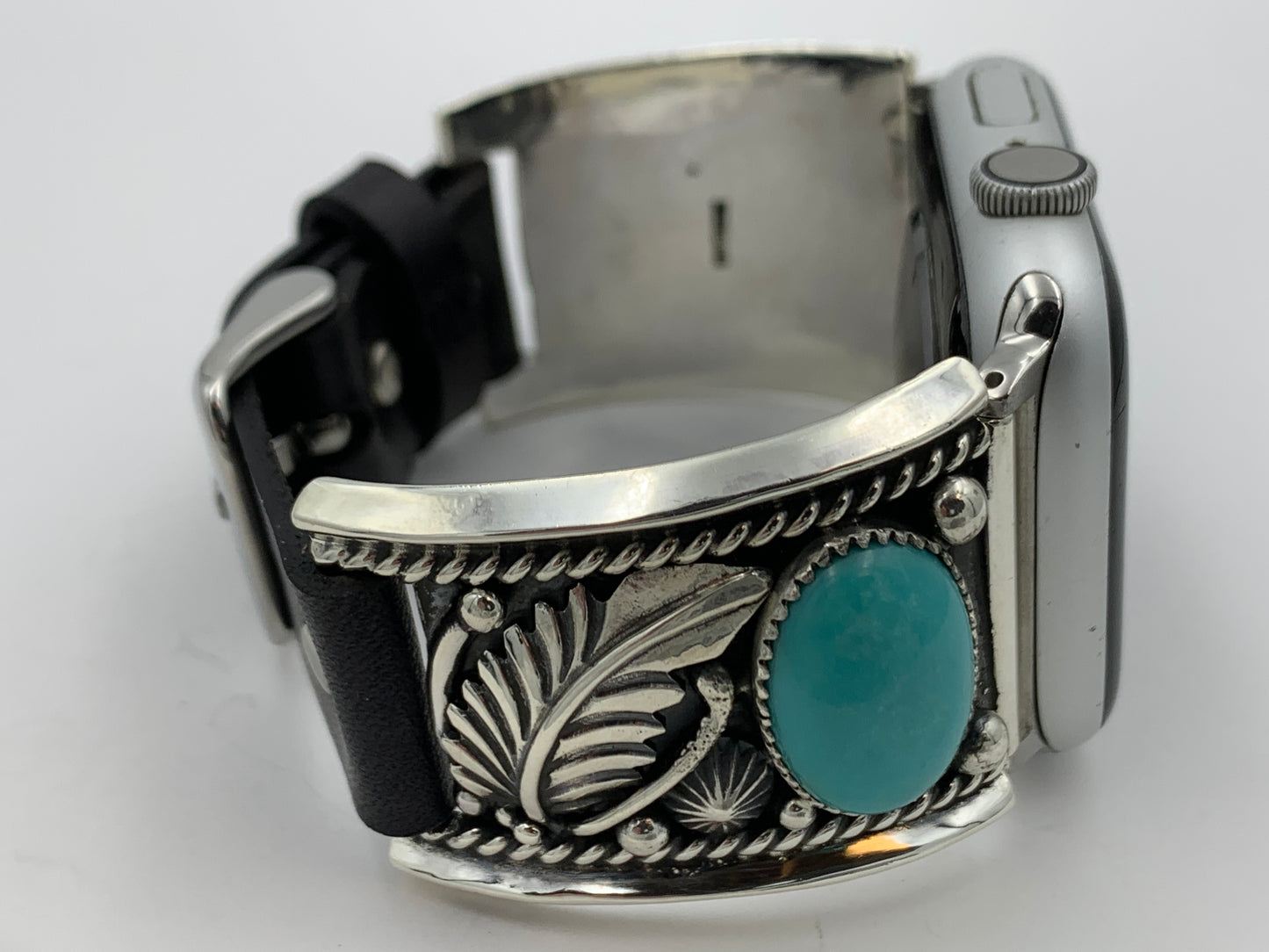 Jeanette Dale 42/44/45mm Trapezoid Turquoise and Silver Twisted wire Ultra #124