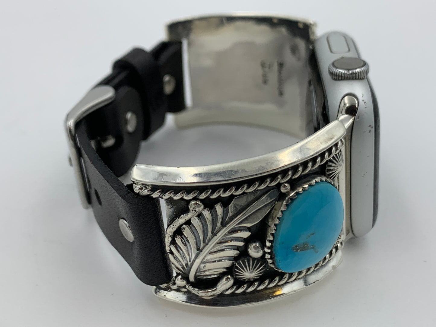 Jeanette Dale 38/40/41mm Trapezoid Turquoise and Silver Twisted Wire #122