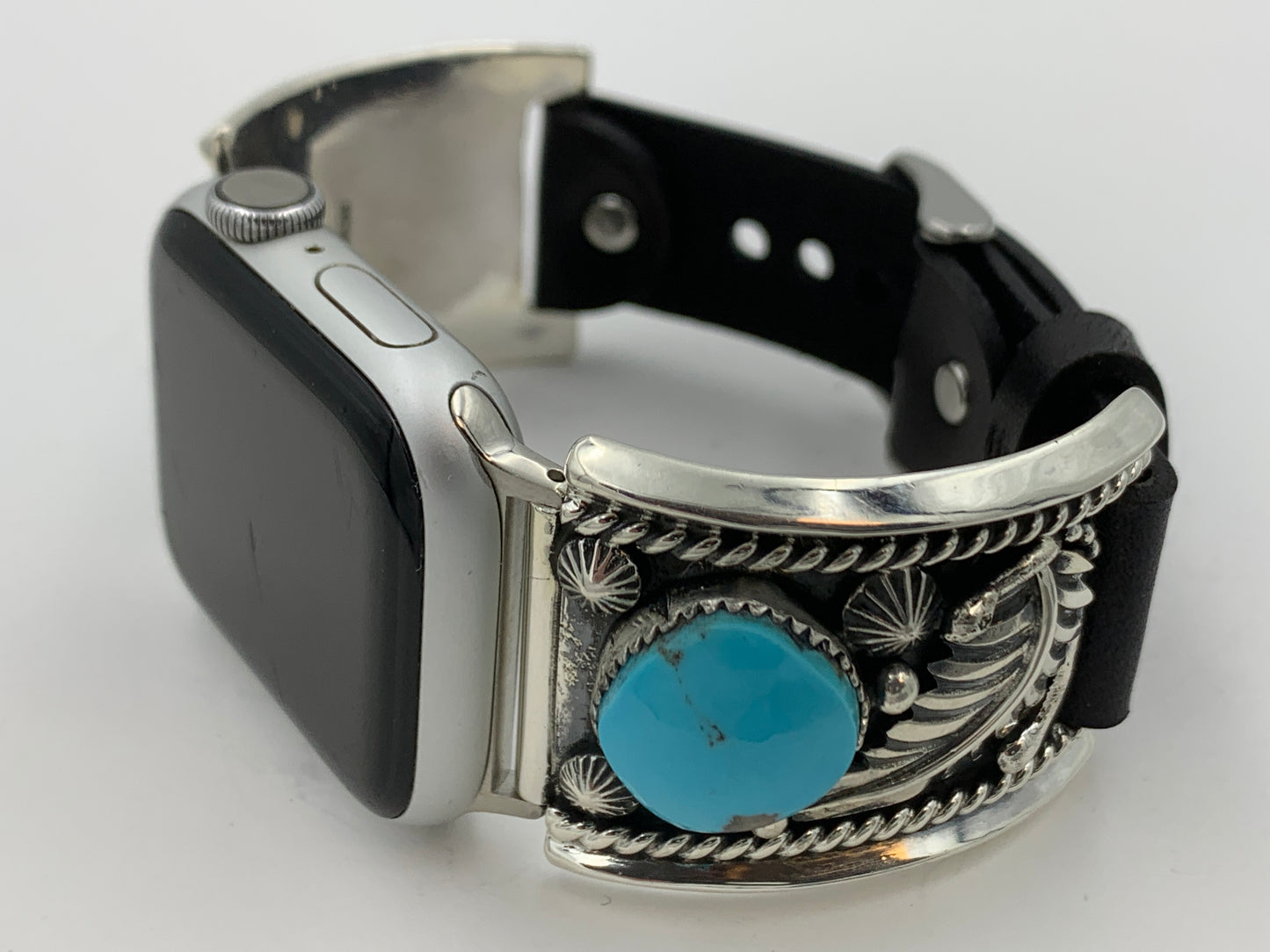 Jeanette Dale 38/40/41mm Trapezoid Turquoise and Silver Twisted Wire #122
