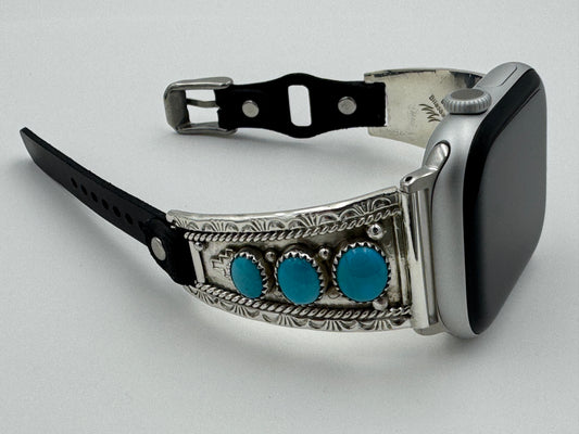 Nelson Morgan 42/44/45mm Ladies Sterling Silver 3 Stone Sleeping Beauty #48
