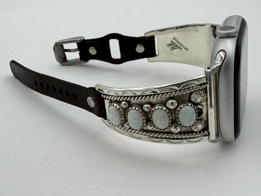 Nelson Morgan 42/44/45mm Ladies Sterling Silver 4 Stone Faux Opal #47