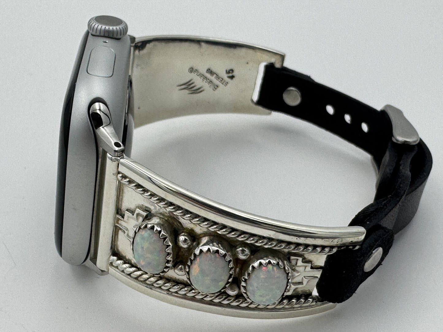 Nelson Morgan 38/40/41mm Ladies Sterling Silver Faux Opal #45