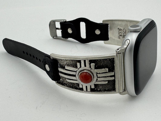Tony Chino 42/44/45mm Unisex Sterling Silver Zia Coral #49