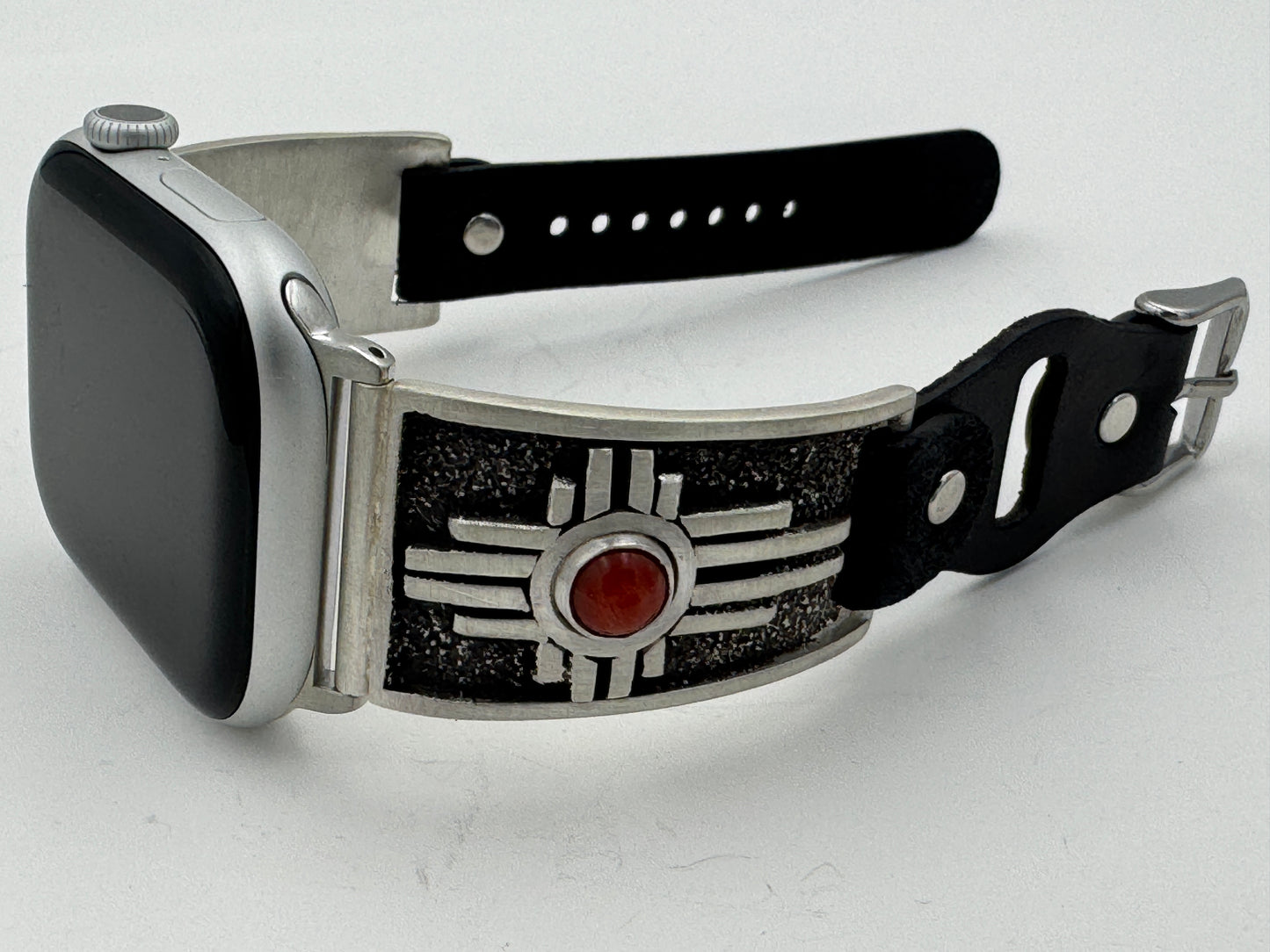 Tony Chino 42/44/45mm Unisex Sterling Silver Zia Coral #49